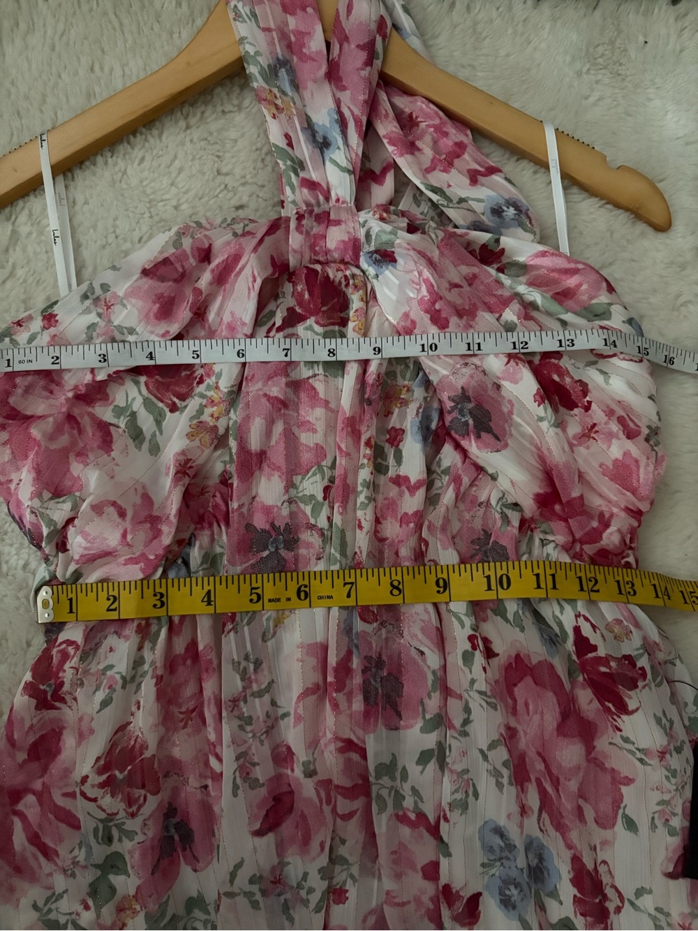 Lulus Radiantly Sweet White and Pink Floral Halter Mini Dress Size XL Feminine - Picture 5 of 8